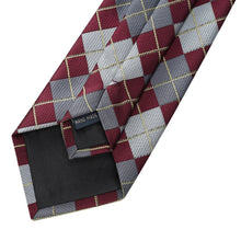 Load image into Gallery viewer, Tie Set Checkered Tie Pocket Square Set for Business Wedding Party