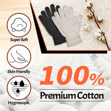 Load image into Gallery viewer, Touchscreen Black Cotton Gloves Men Women, Moisturising Gloves Large Cotton Gloves for Dry Hands, Night, Work