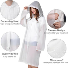 Load image into Gallery viewer, Rain Poncho Raincoats for Adults Reusable Rain Jacket Rainwear with Hoods and Sleeves  Waterproof for Emergency Outdoors Camping