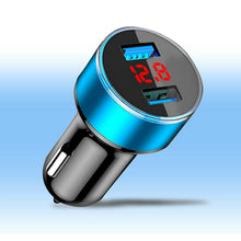 Load image into Gallery viewer, USB Car Charger 3.1A Dual With LED Voltage/Current Display Aluminum Car-Charger for Xiaomi Samsung iPhone 11 Pro Max Tablet