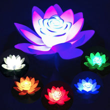 Load image into Gallery viewer, Artificial Light LED Colorful Lotus waterproof fake pond flowers Lotus Leaf Lily Water Lantern Festival Decoration Light Hot