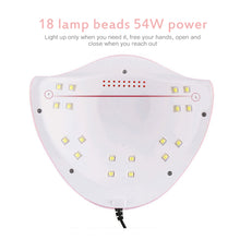 Load image into Gallery viewer, 54W Professional Nail Lamp UV Gel Manicure Lamp Sunshine LED Light Nail Dryer Polish Pink